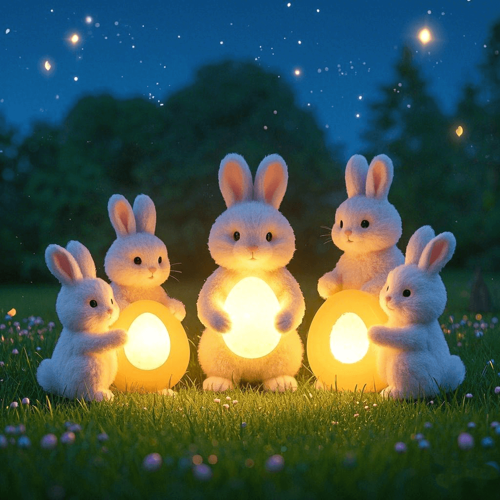 Plush Bunny with Light Up Egg，Igniting the Customization Craze!