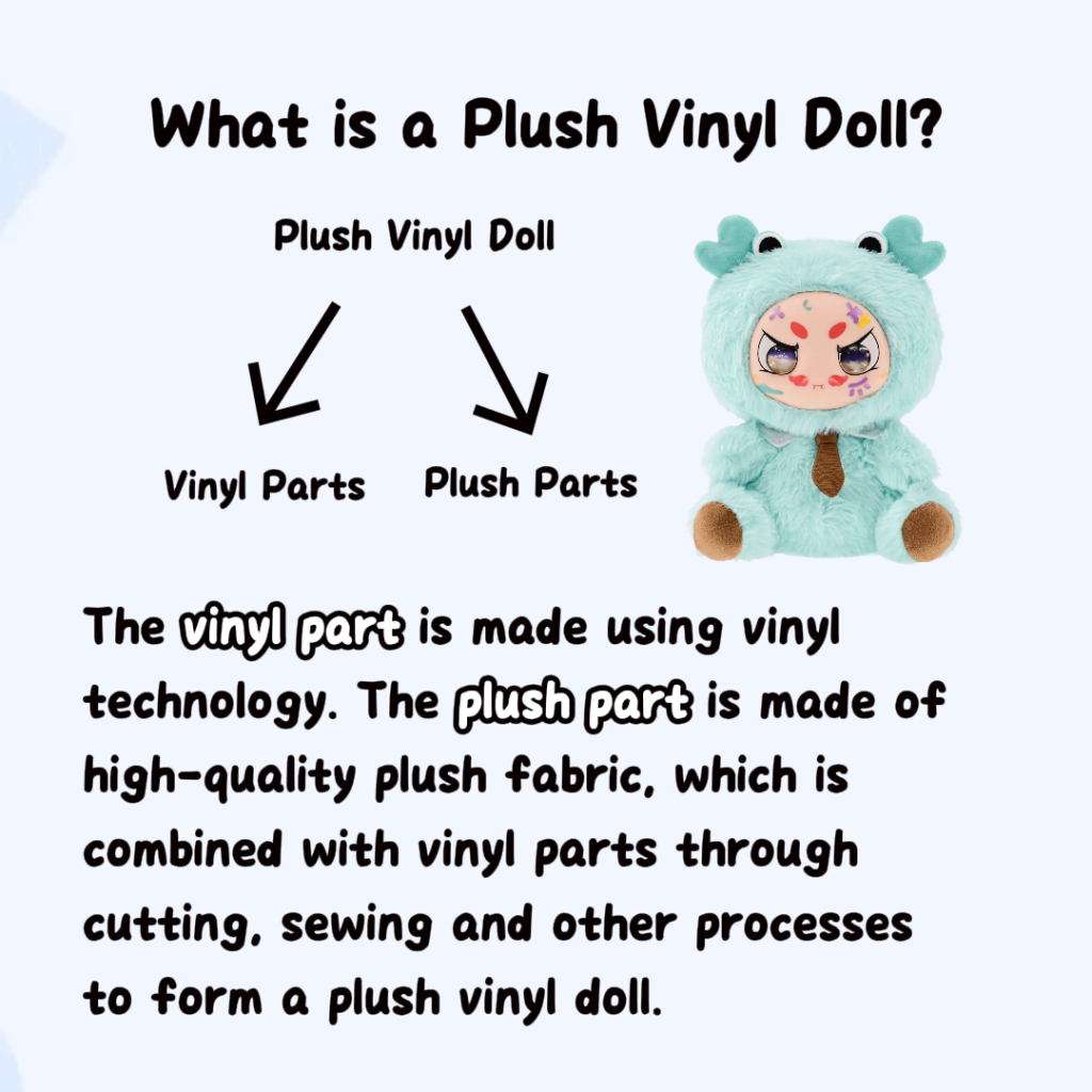 What is a plush vinyl doll?