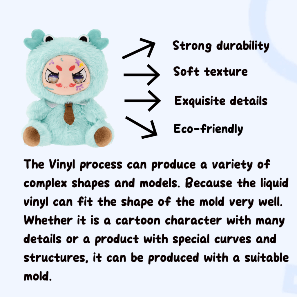 What is a plush vinyl doll?