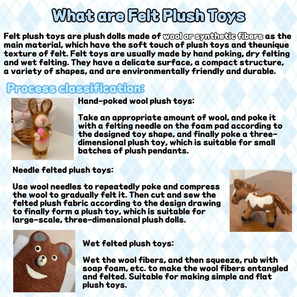 Felt plush toys: characteristics and customization process